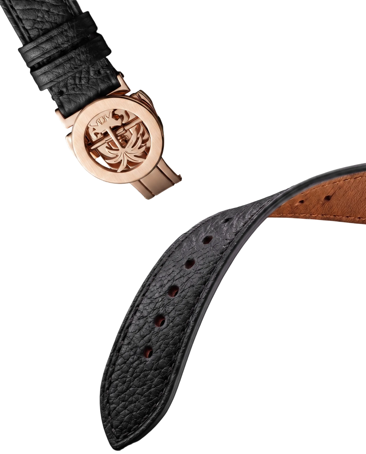 Textured Black Leather Strap