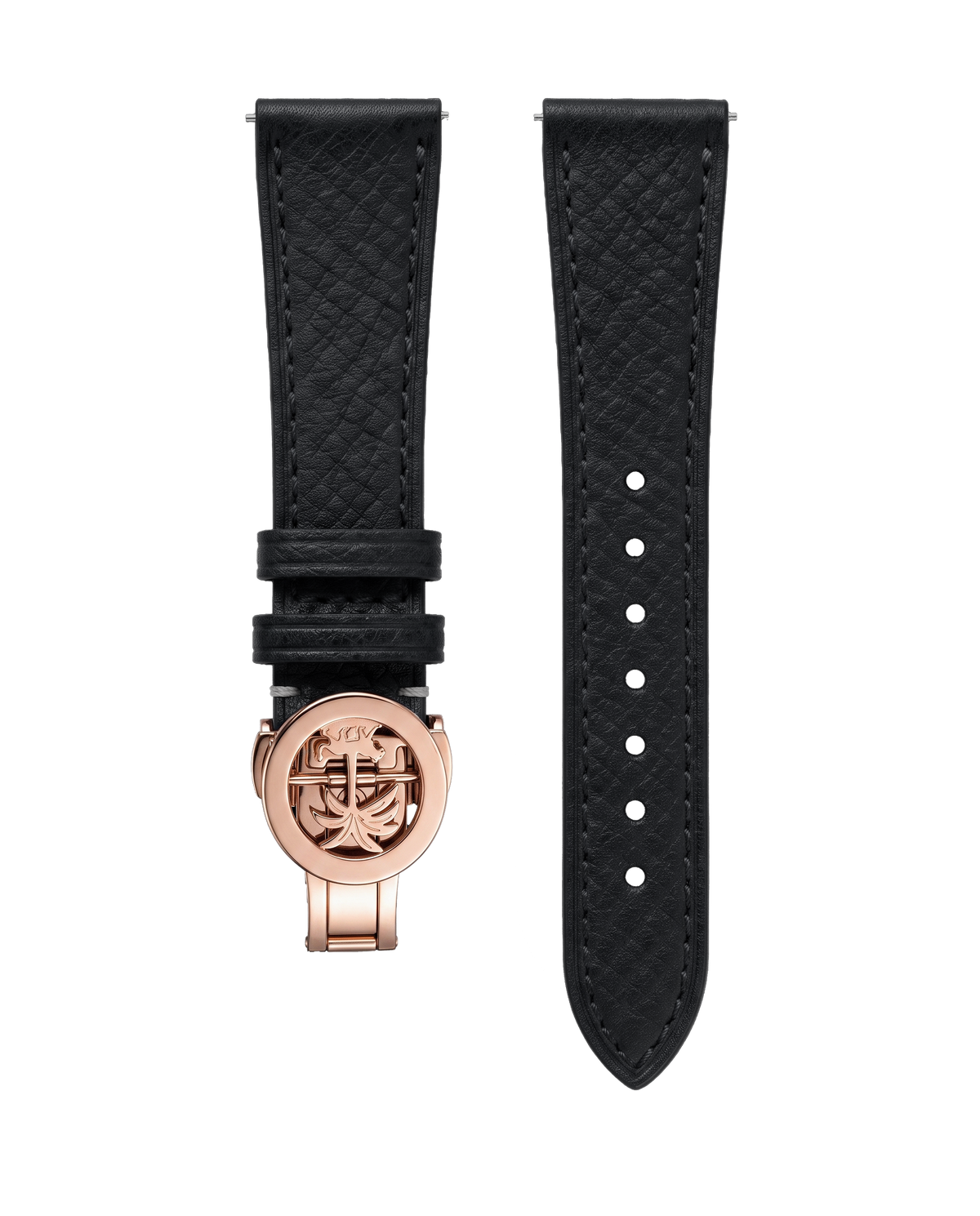 Textured Black Leather Strap