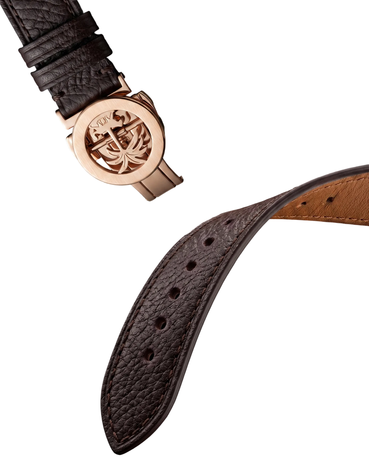 Textured Brown Leather Strap