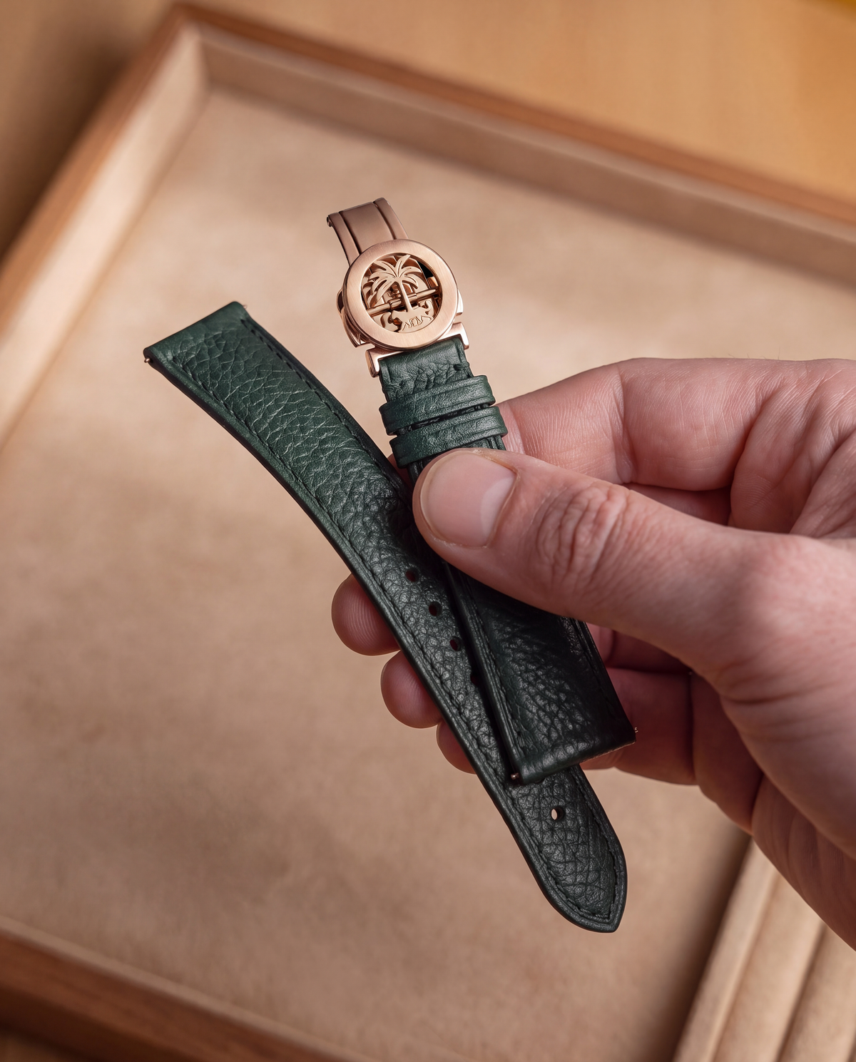 Textured Green Leather Strap