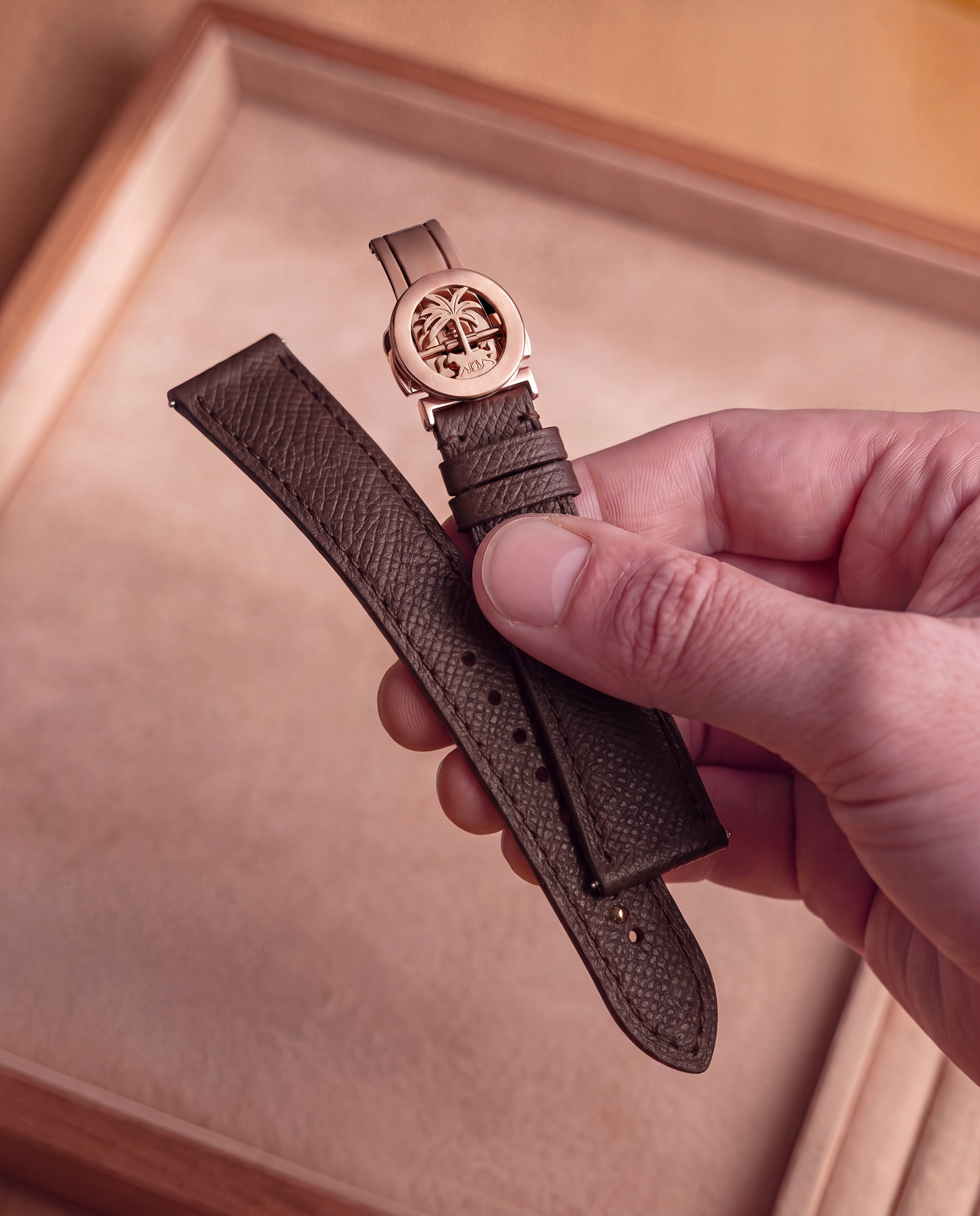 Grained Brown Leather Strap