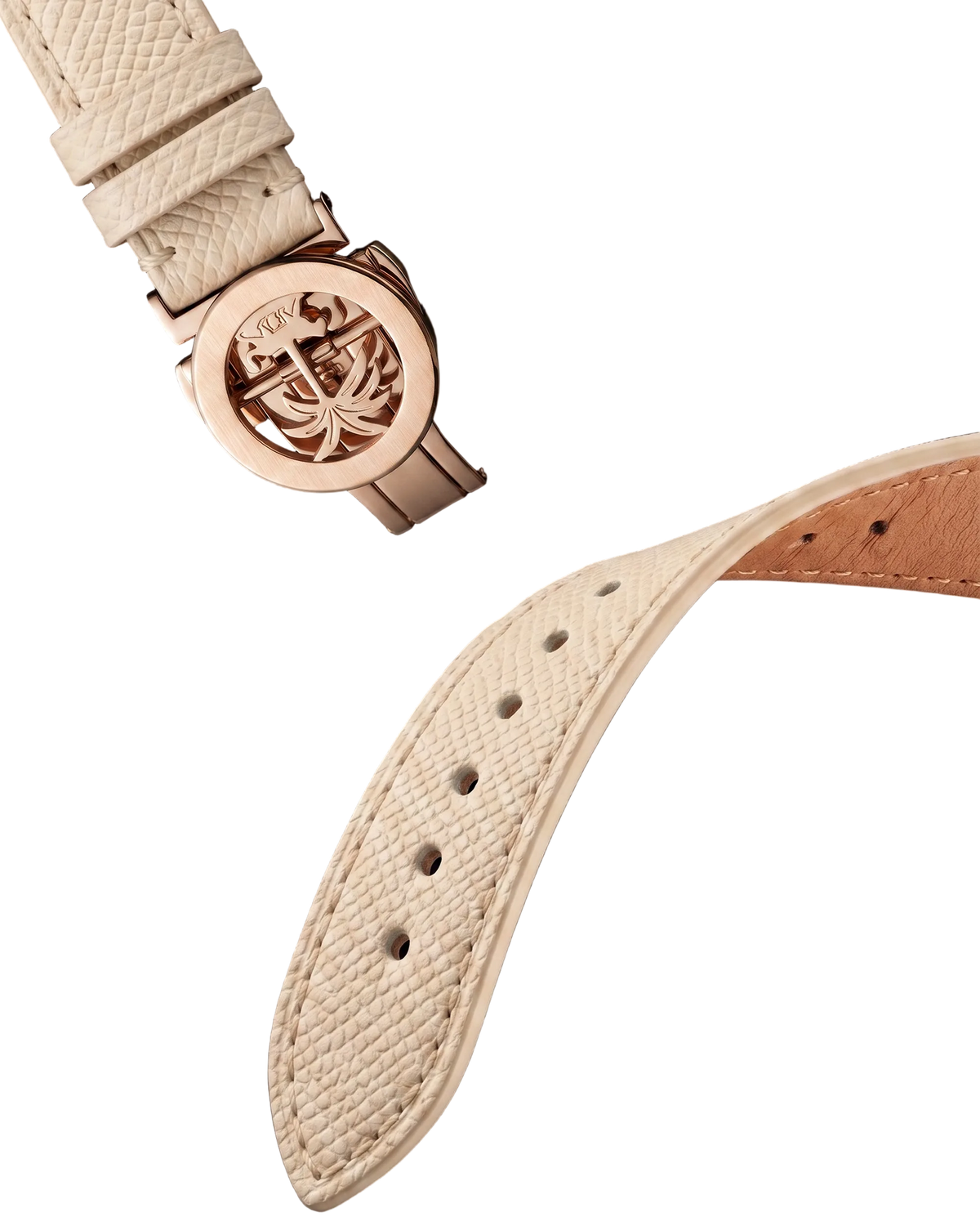 Grained Ivory Leather Strap